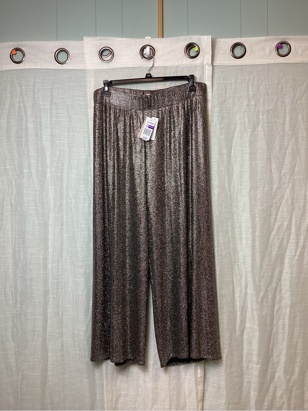 NWT Philosophy by Republic Clothing Black/ Gold Wide-Leg pants; Size: 2XL